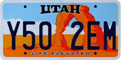 UT license plate Y502EM
