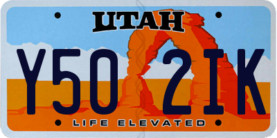 UT license plate Y502IK