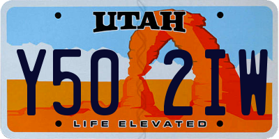 UT license plate Y502IW