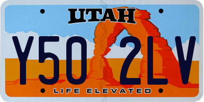 UT license plate Y502LV