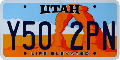 UT license plate Y502PN