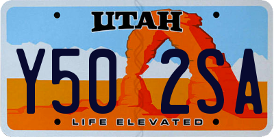 UT license plate Y502SA
