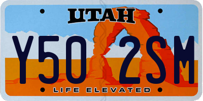 UT license plate Y502SM