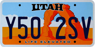 UT license plate Y502SV