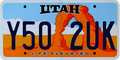 UT license plate Y502UK