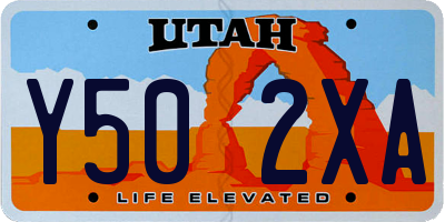 UT license plate Y502XA