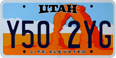 UT license plate Y502YG