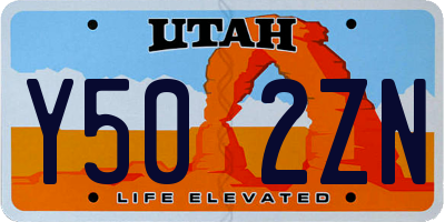 UT license plate Y502ZN