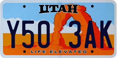UT license plate Y503AK