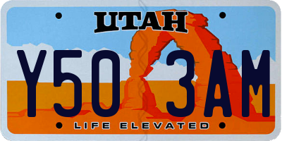UT license plate Y503AM