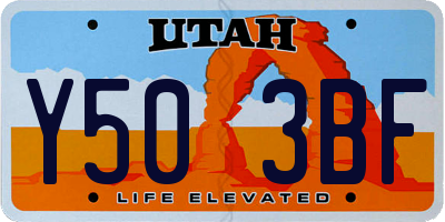 UT license plate Y503BF
