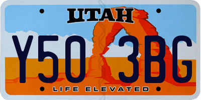 UT license plate Y503BG