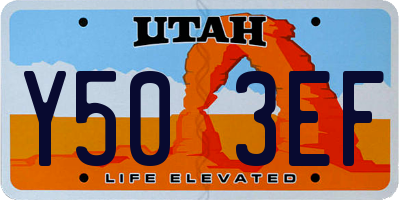 UT license plate Y503EF