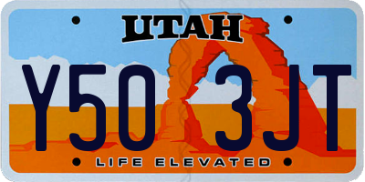 UT license plate Y503JT