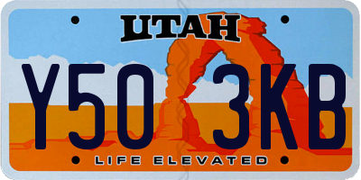 UT license plate Y503KB