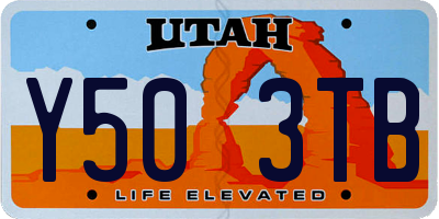 UT license plate Y503TB