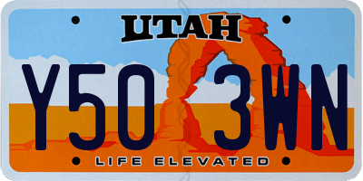 UT license plate Y503WN