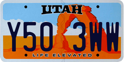 UT license plate Y503WW