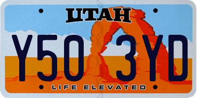 UT license plate Y503YD