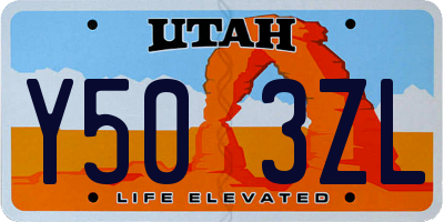 UT license plate Y503ZL