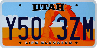 UT license plate Y503ZM