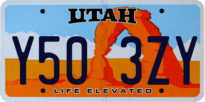 UT license plate Y503ZY