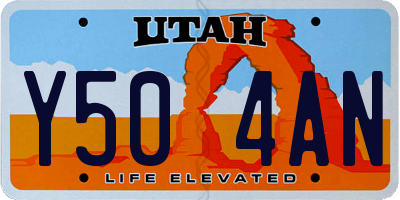 UT license plate Y504AN