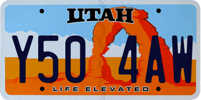 UT license plate Y504AW
