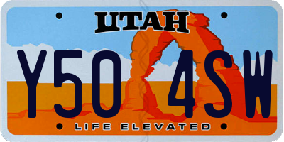 UT license plate Y504SW