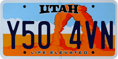 UT license plate Y504VN