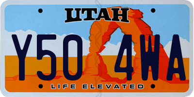UT license plate Y504WA