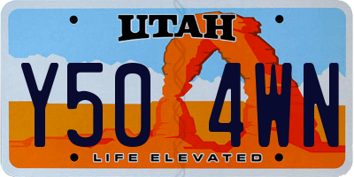 UT license plate Y504WN