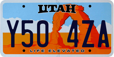 UT license plate Y504ZA