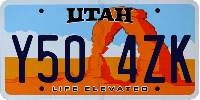 UT license plate Y504ZK