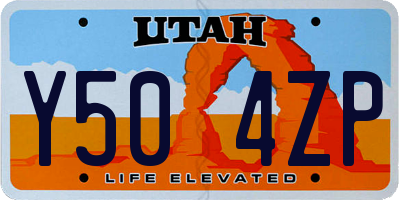 UT license plate Y504ZP