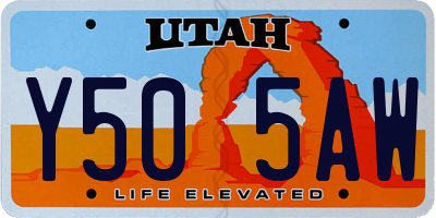 UT license plate Y505AW