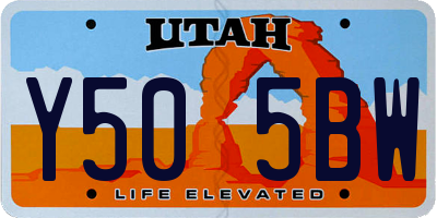 UT license plate Y505BW