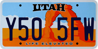 UT license plate Y505FW