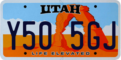 UT license plate Y505GJ