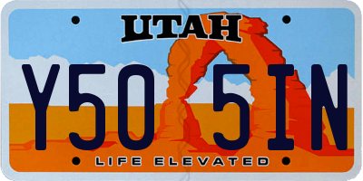 UT license plate Y505IN