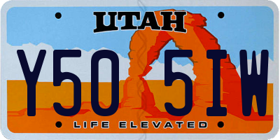 UT license plate Y505IW