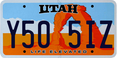 UT license plate Y505IZ
