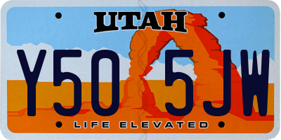 UT license plate Y505JW