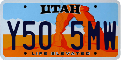 UT license plate Y505MW