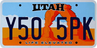 UT license plate Y505PK