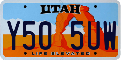 UT license plate Y505UW