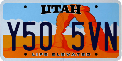 UT license plate Y505VN