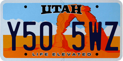 UT license plate Y505WZ