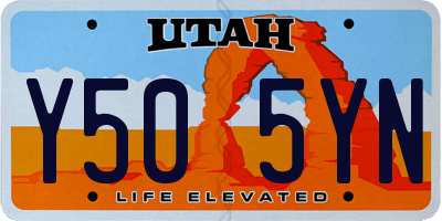 UT license plate Y505YN