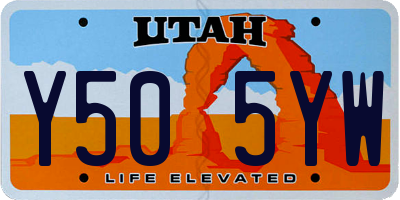 UT license plate Y505YW